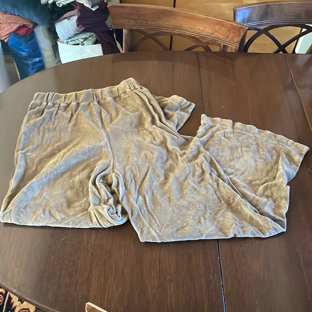 Simple folk terry cloth brown pants